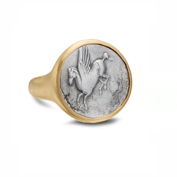 ANCIENT GREEK CORINTHIA COIN RING