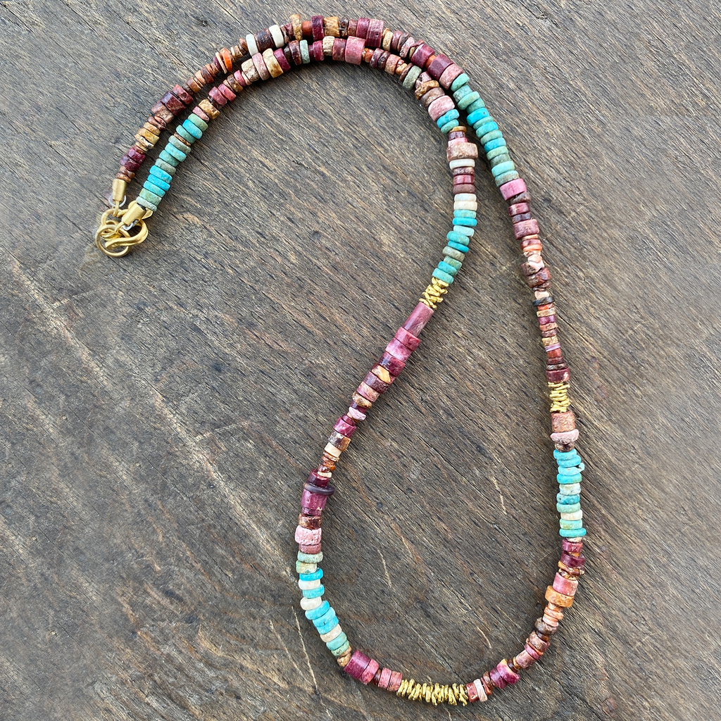 Strand of Ancient Lapis and Turquoise Beaded Necklace | Eli Halili