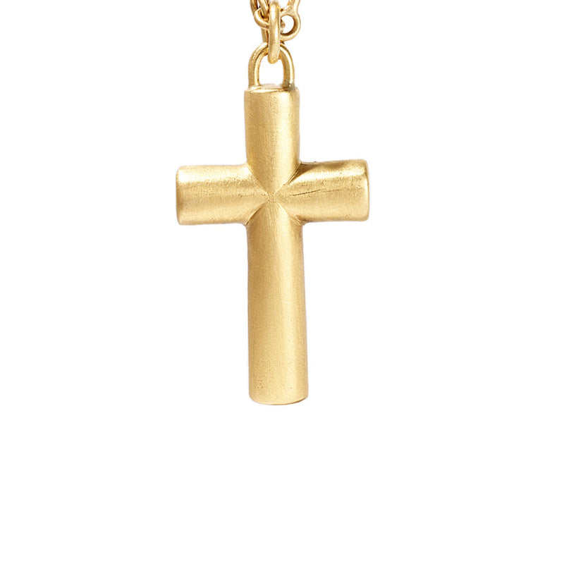 ROUND SOLID GOLD CROSS
