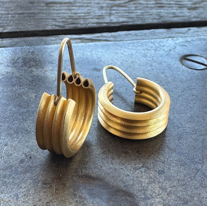 22K GOLD EGYPTIAN HOOP EARRINGS SM
