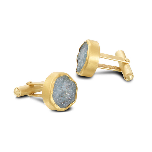 ORGANIC AQUAMARINE CUFFLINKS