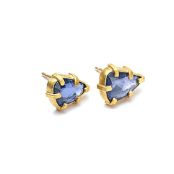 CAGED SAPPHIRE STUD EARRINGS