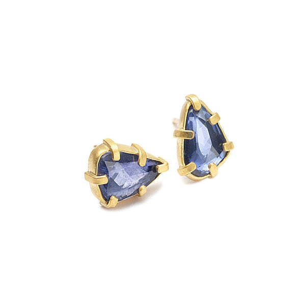 CAGED SAPPHIRE STUD EARRINGS
