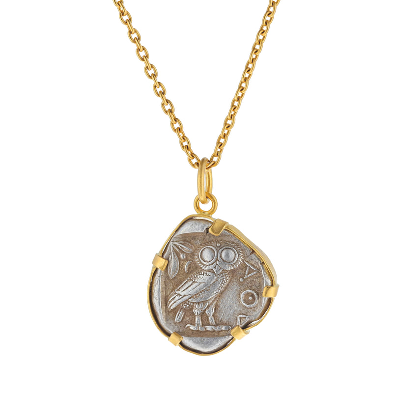OWL OF ATHENA COIN NECKLACE
