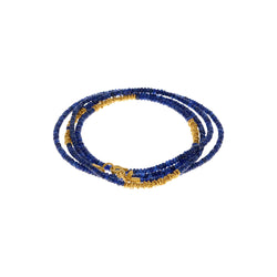 STRAND OF SAPPHIRE BEADS NECKLACE -36"