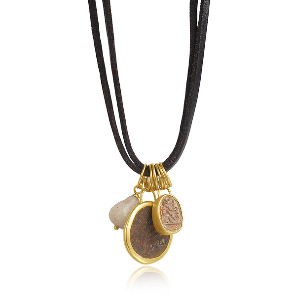 ANCIENT COIN & SCARAB NECKLACE