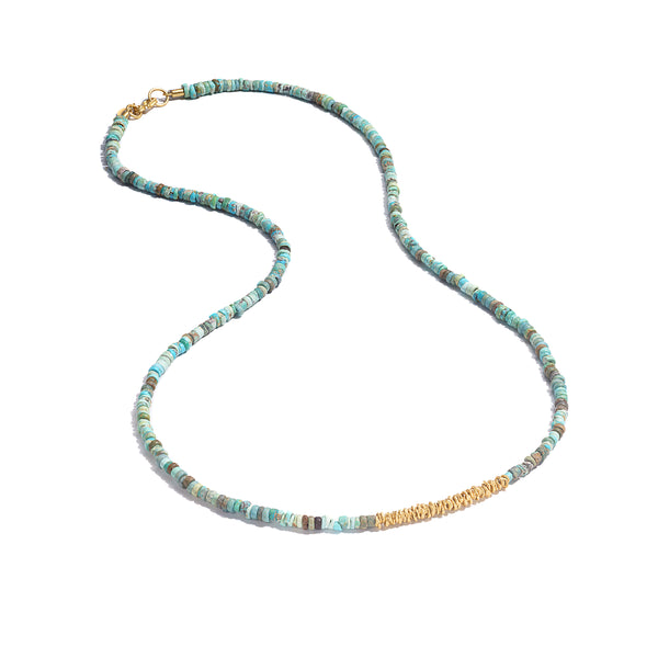 STRAND OF TURQUOISE BEADS NECKLACE - 23"