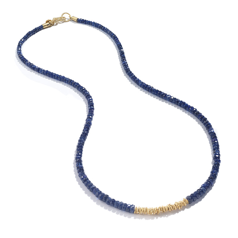 STRAND OF SAPPHIRE BEADS NECKLACE