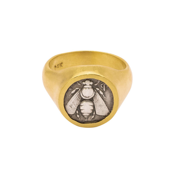 ANCIENT GREEK BEE COIN RING