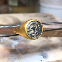 ANCIENT BYZANTINE COIN RING