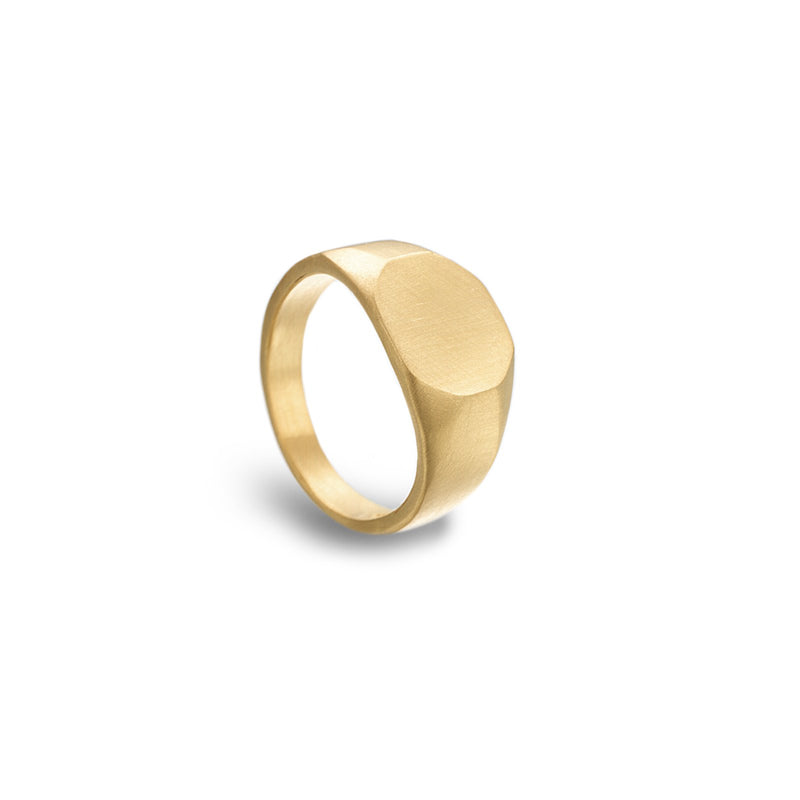 GOLD SQUARED OVAL SIGNET