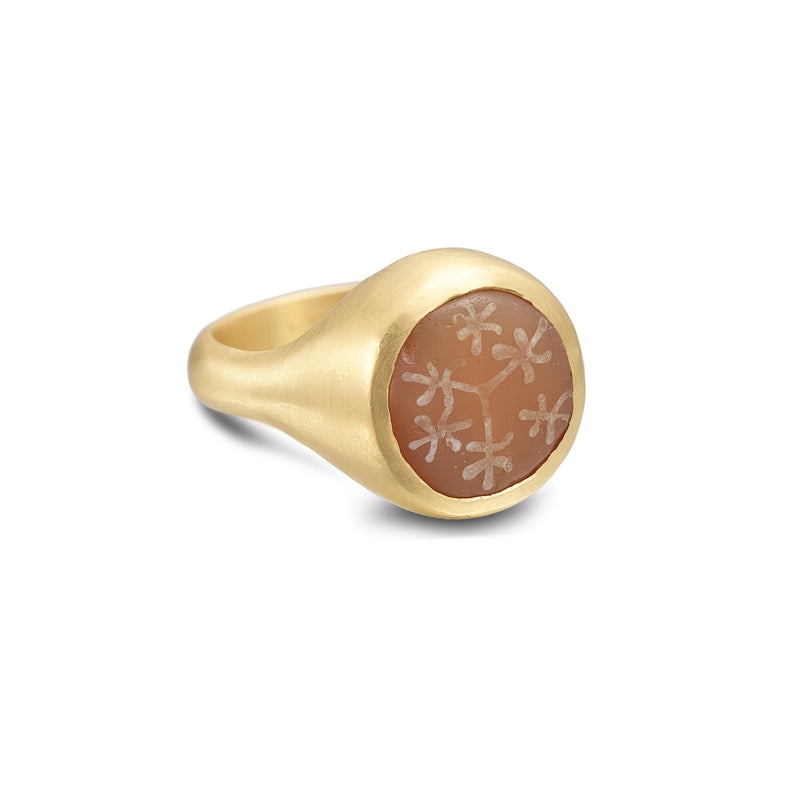 ETCHED CARNELIAN RING